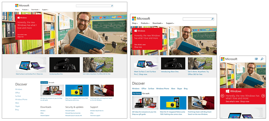 Microsoft's home page